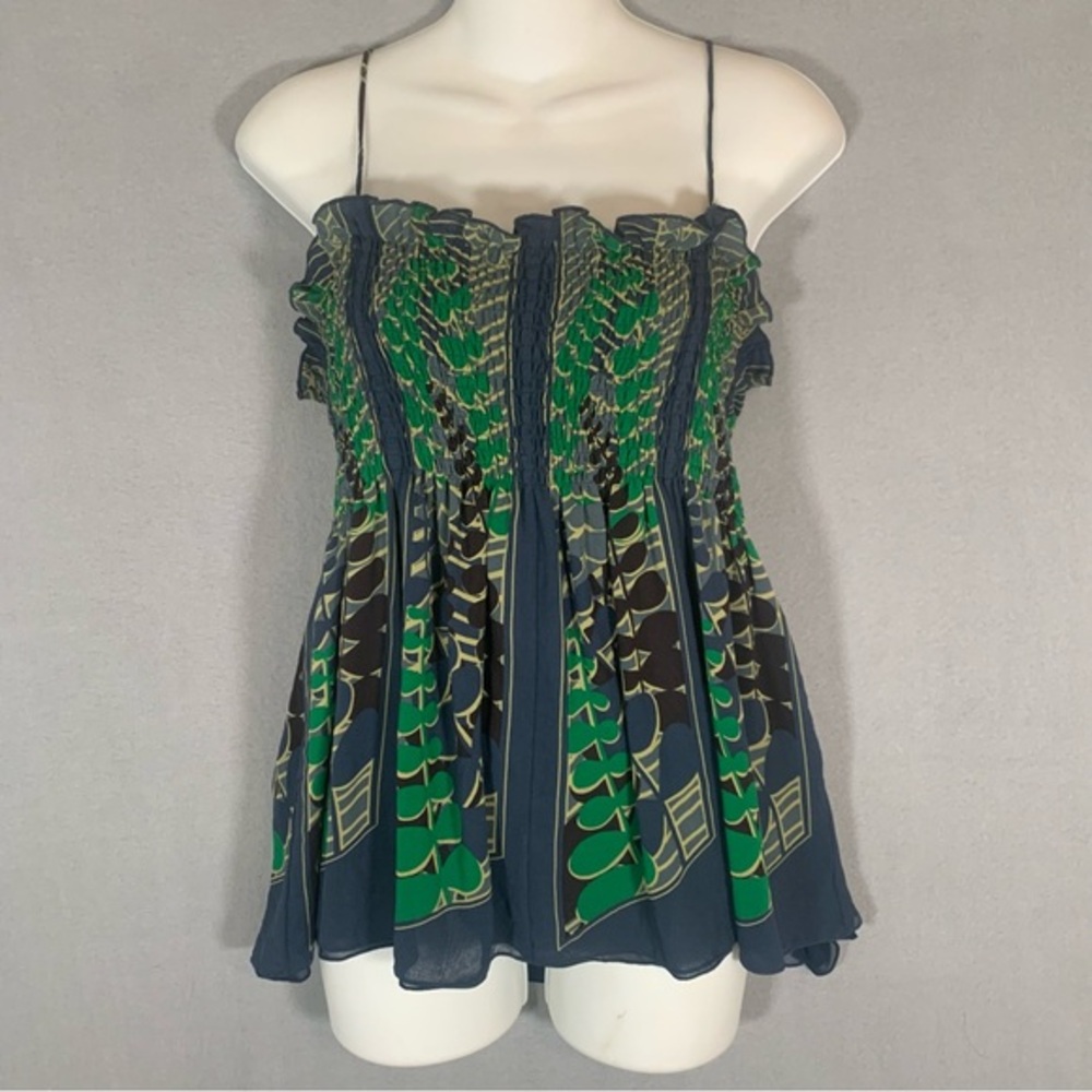 Ted Baker London Green and Navy Camisole Ladies Sz Medium 8